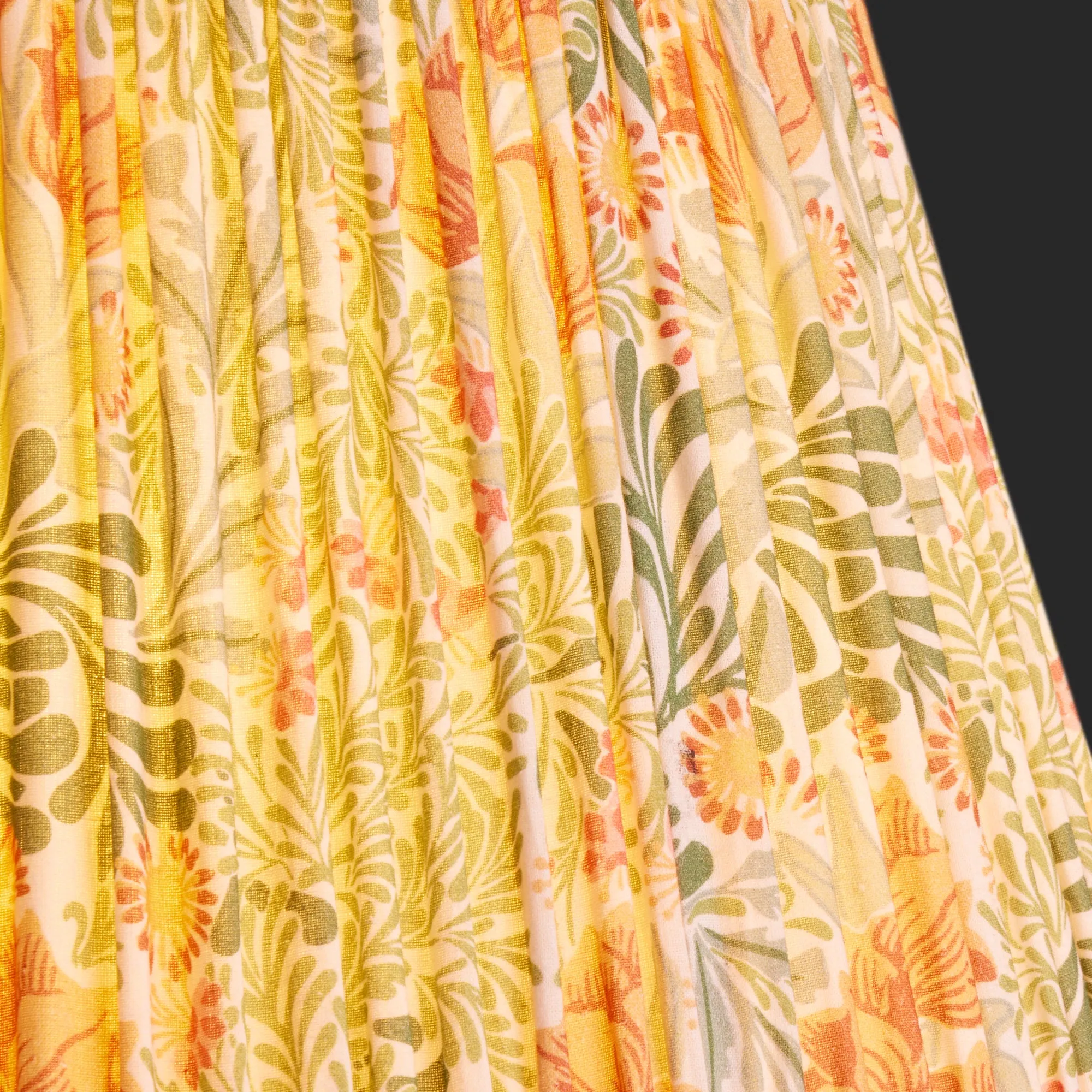 20cm empire shade in herball and weld Bower printed cotton by Morris & Co.