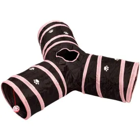 3-Way, 4 Openings Cat Tunnel with Toys - Floofi