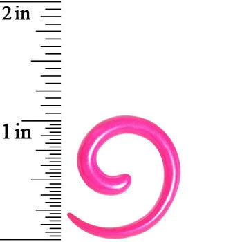 6 Gauge Hyacinth Pink Metallic Pearl Acrylic Spiral Taper