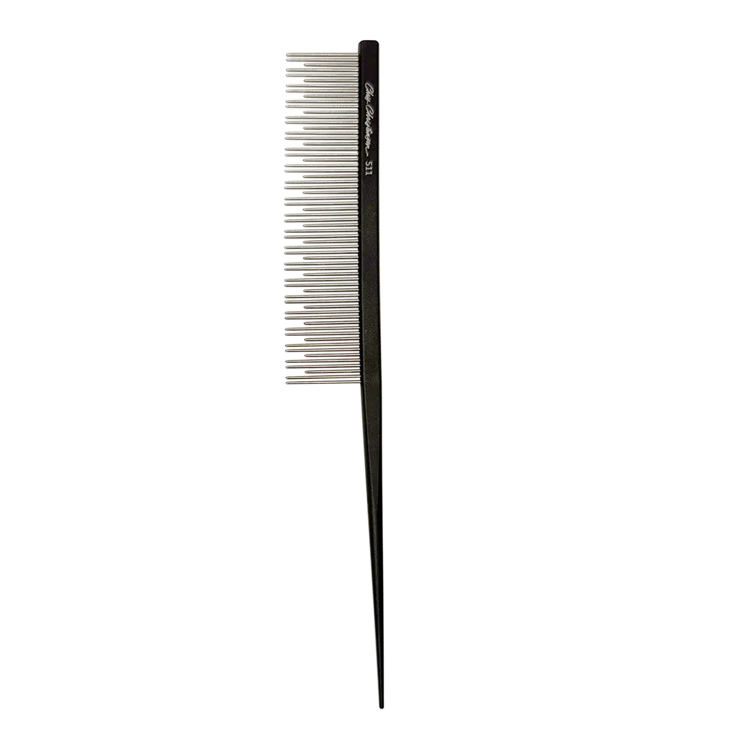 7" Parting Comb Dual Tooth Black by Chris Christensen