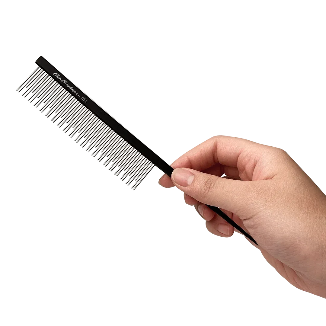 7" Parting Comb Dual Tooth Black by Chris Christensen