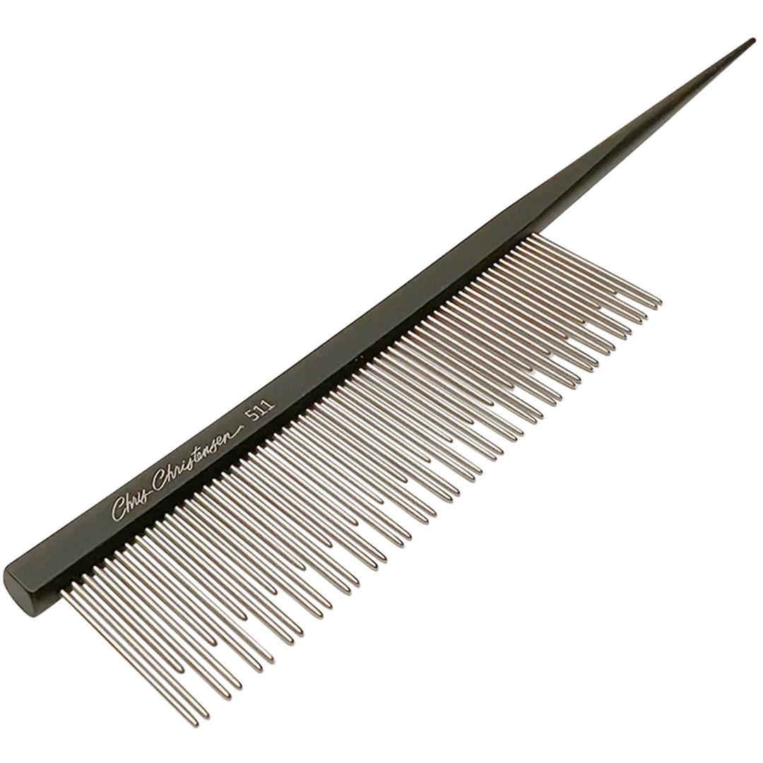 7" Parting Comb Dual Tooth Black by Chris Christensen