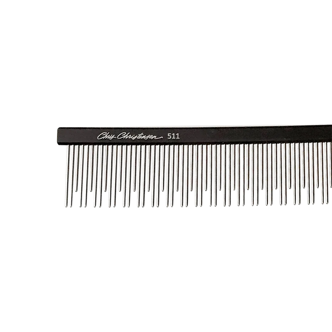 7" Parting Comb Dual Tooth Black by Chris Christensen