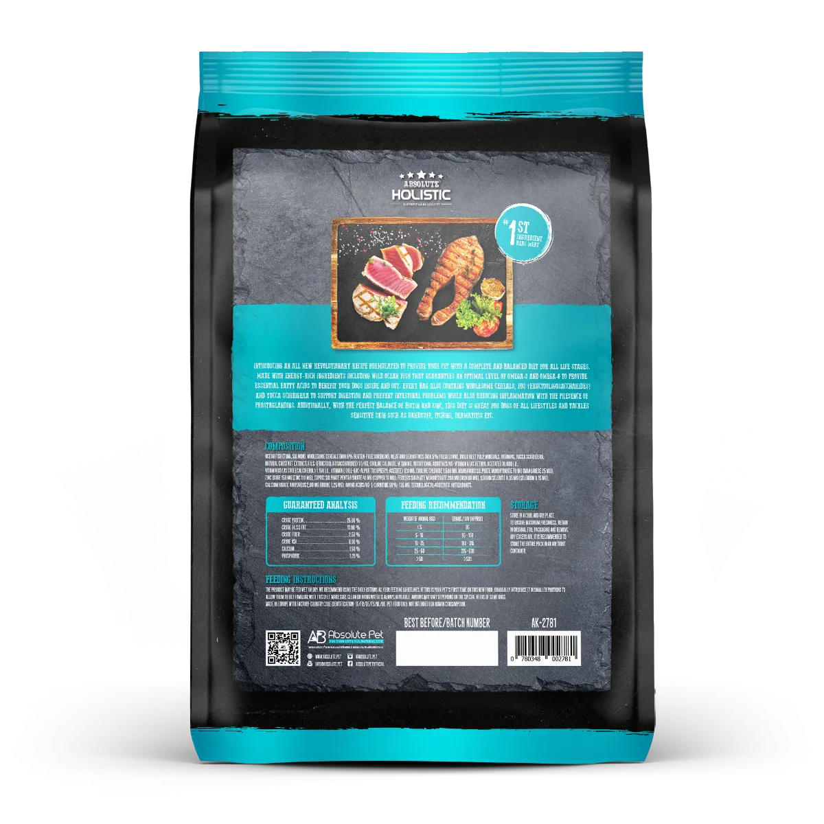 Absolute Holistic Kibbles in the Bag Dry Dog Food - Tuna & Salmon (12kg)