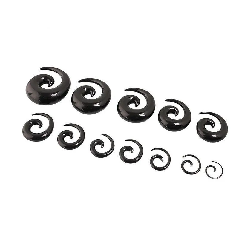 Acrylic Spiral Taper Flesh Tunnel Ear Stretcher / Expander Stretching Plug Snail