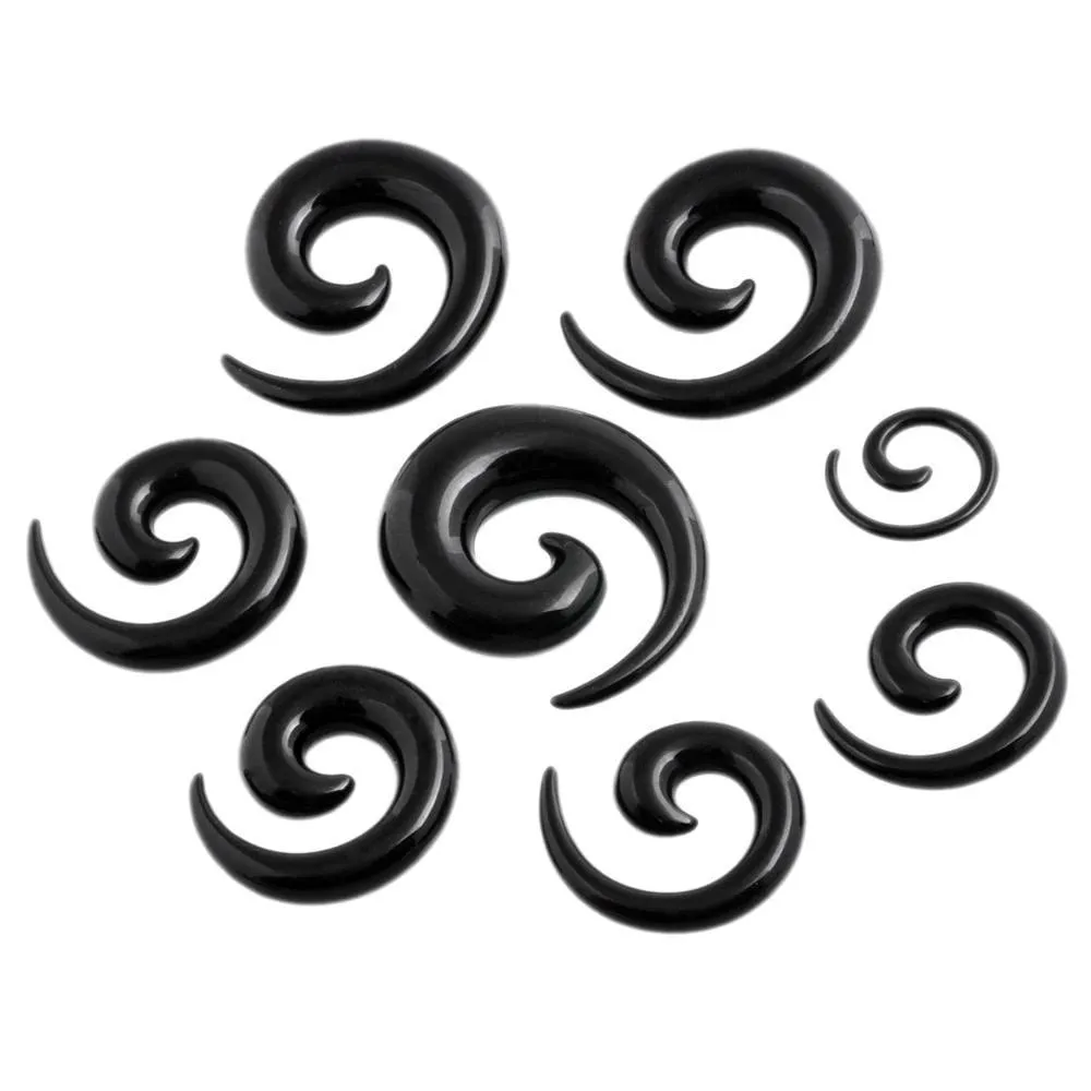 Acrylic Spiral Taper Flesh Tunnel Ear Stretcher / Expander Stretching Plug Snail