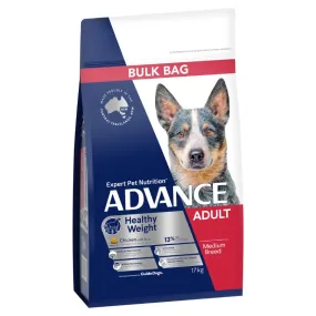 Advance Adult Healthy Weight Dry Dog Chicken And Rice Medium Breed 17kg