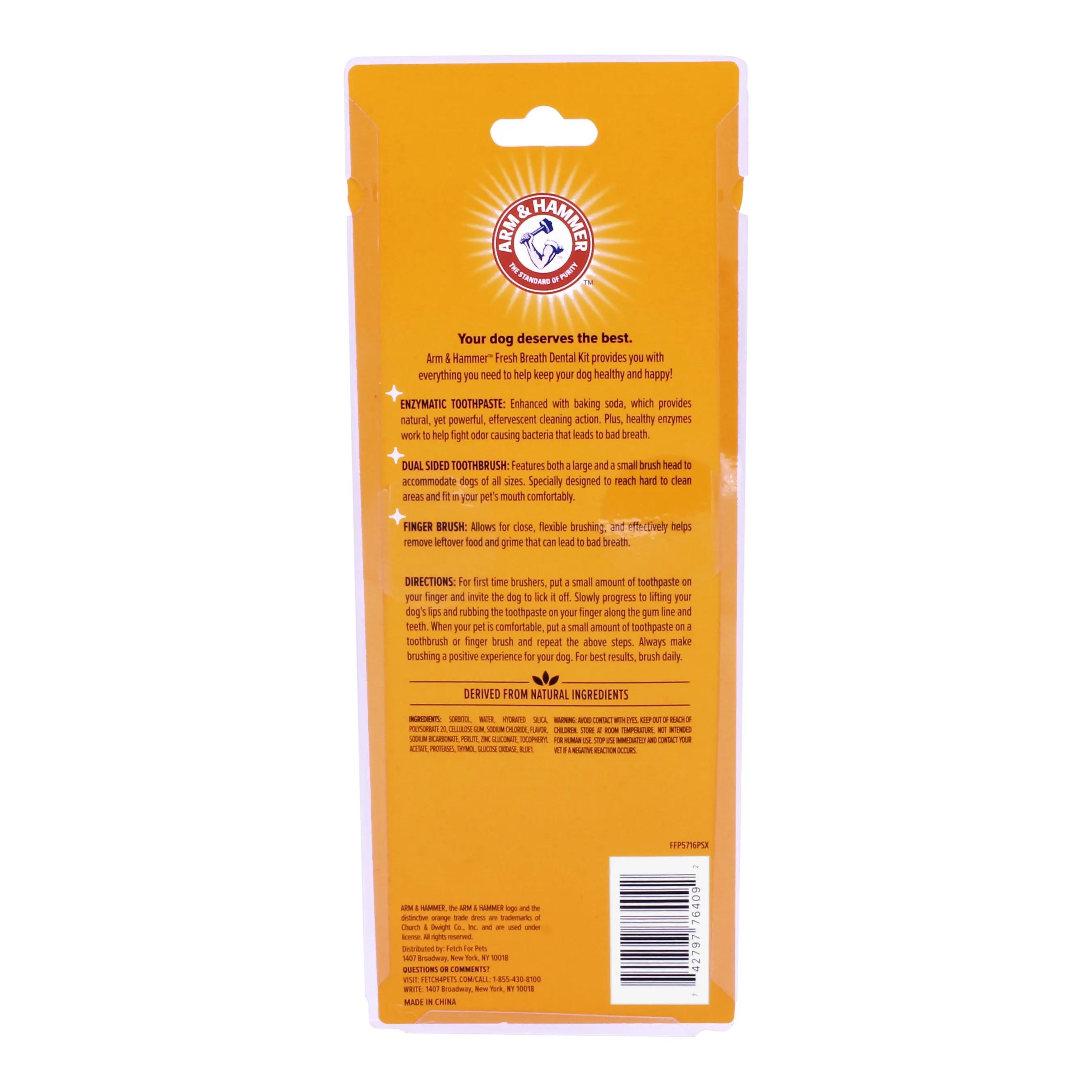 Arm & Hammer Fresh Breath Dental Kit for Dogs, Vanilla Ginger