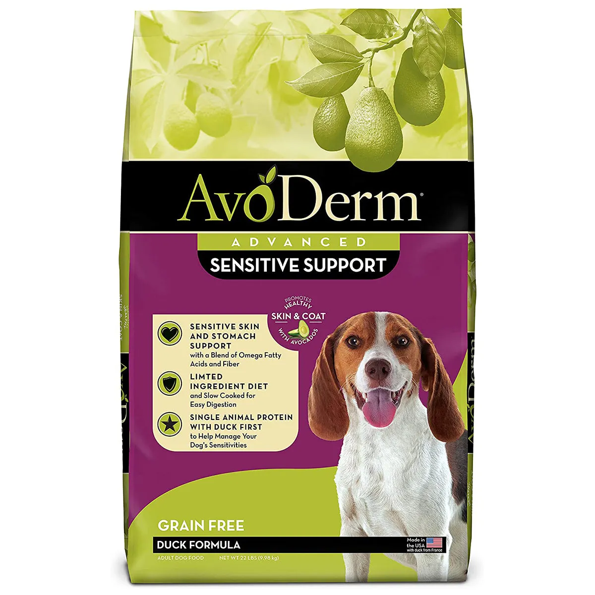 AvoDerm Advanced Sensitive Support Duck Formula Dry Dog Food 22lb
