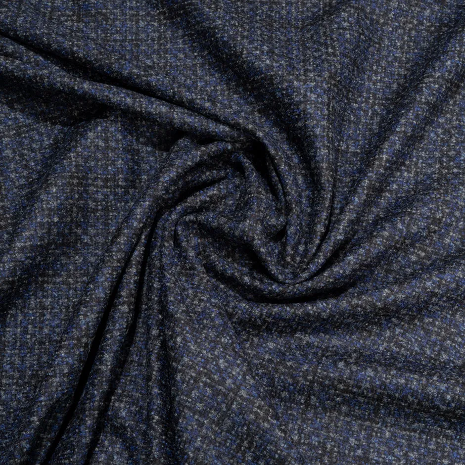Black, Blue & Grey Wool, Silk & Cashmere Blend (A 1.50m Piece)