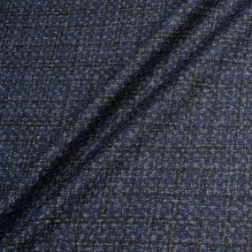 Black, Blue & Grey Wool, Silk & Cashmere Blend (A 1.50m Piece)