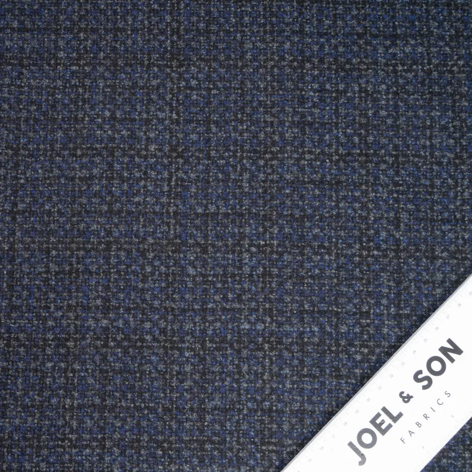 Black, Blue & Grey Wool, Silk & Cashmere Blend (A 1.50m Piece)