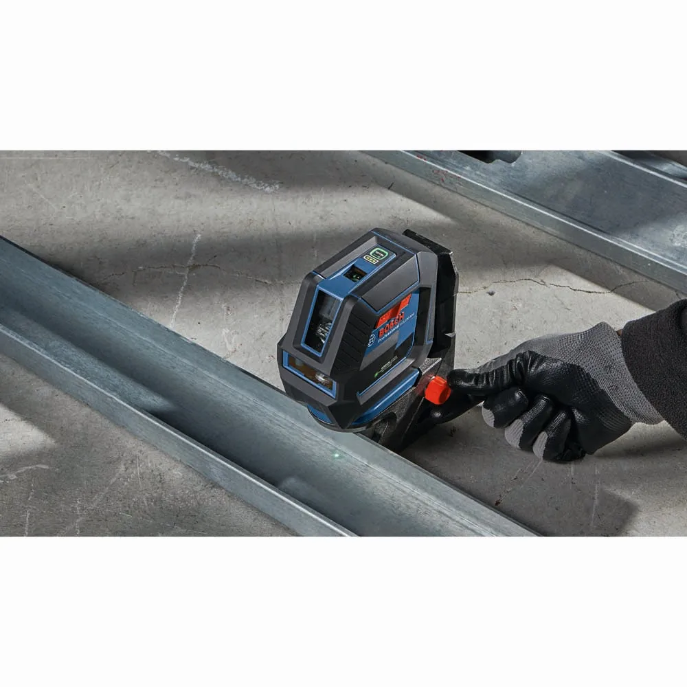 Bosch GCL100-40G Green-Beam Self-Leveling Cross-Line Laser with Plumb Points