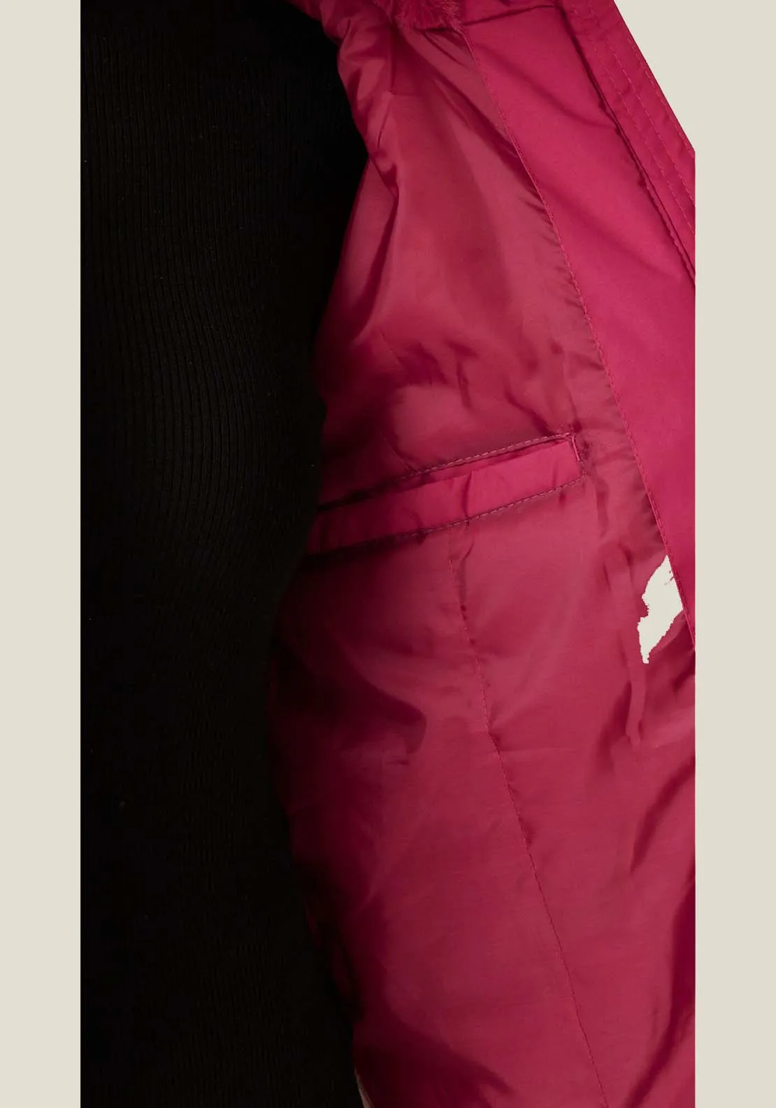 Broadia Fur Hood Waterproof Jacket - Pink