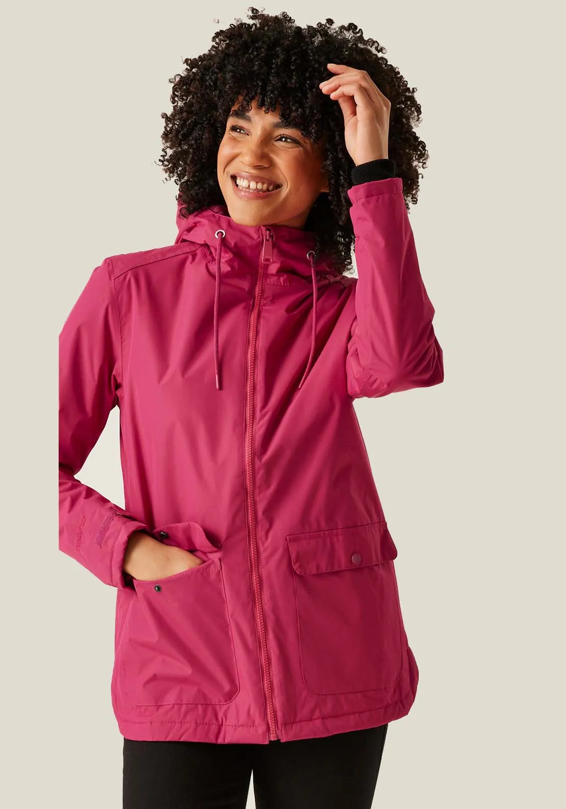 Broadia Fur Hood Waterproof Jacket - Pink