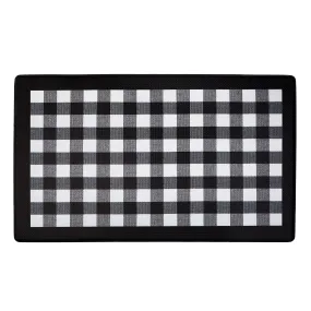 Buffalo Check Decorative Anti-Fatigue Mat, Black-White, 18x30 Inches