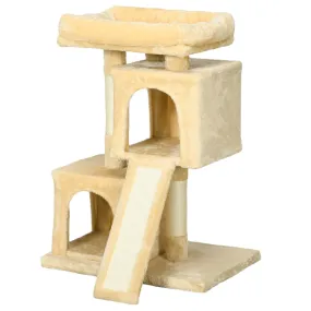 Cat Activity Tree with 2 Houses, 83cm - Cream White