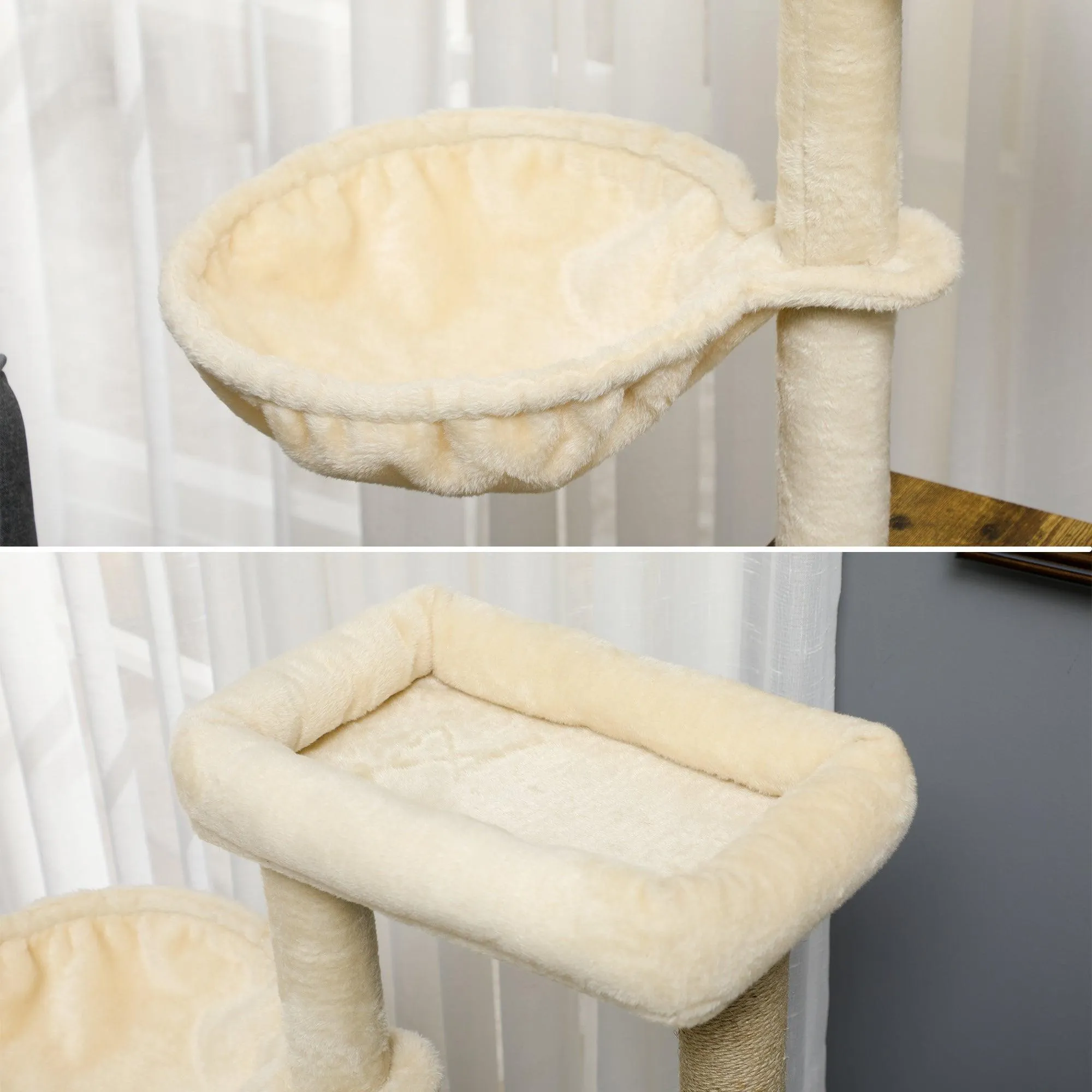 Cat Litter Enclosure w/ Cat Tree, 138cm - Rustic Brown