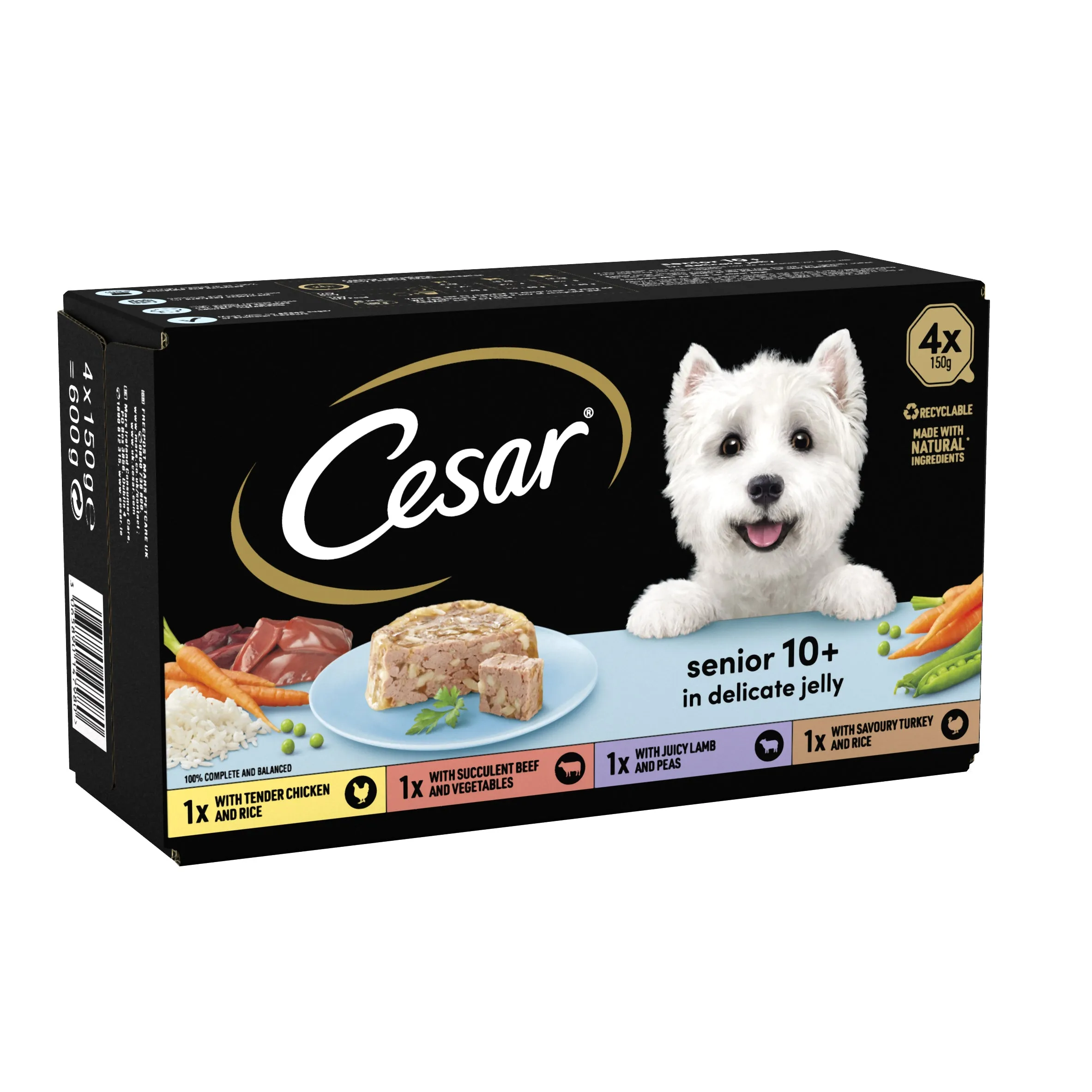 Cesar Senior 10  In Delicate Jelly 4x150g (Pack of 4)