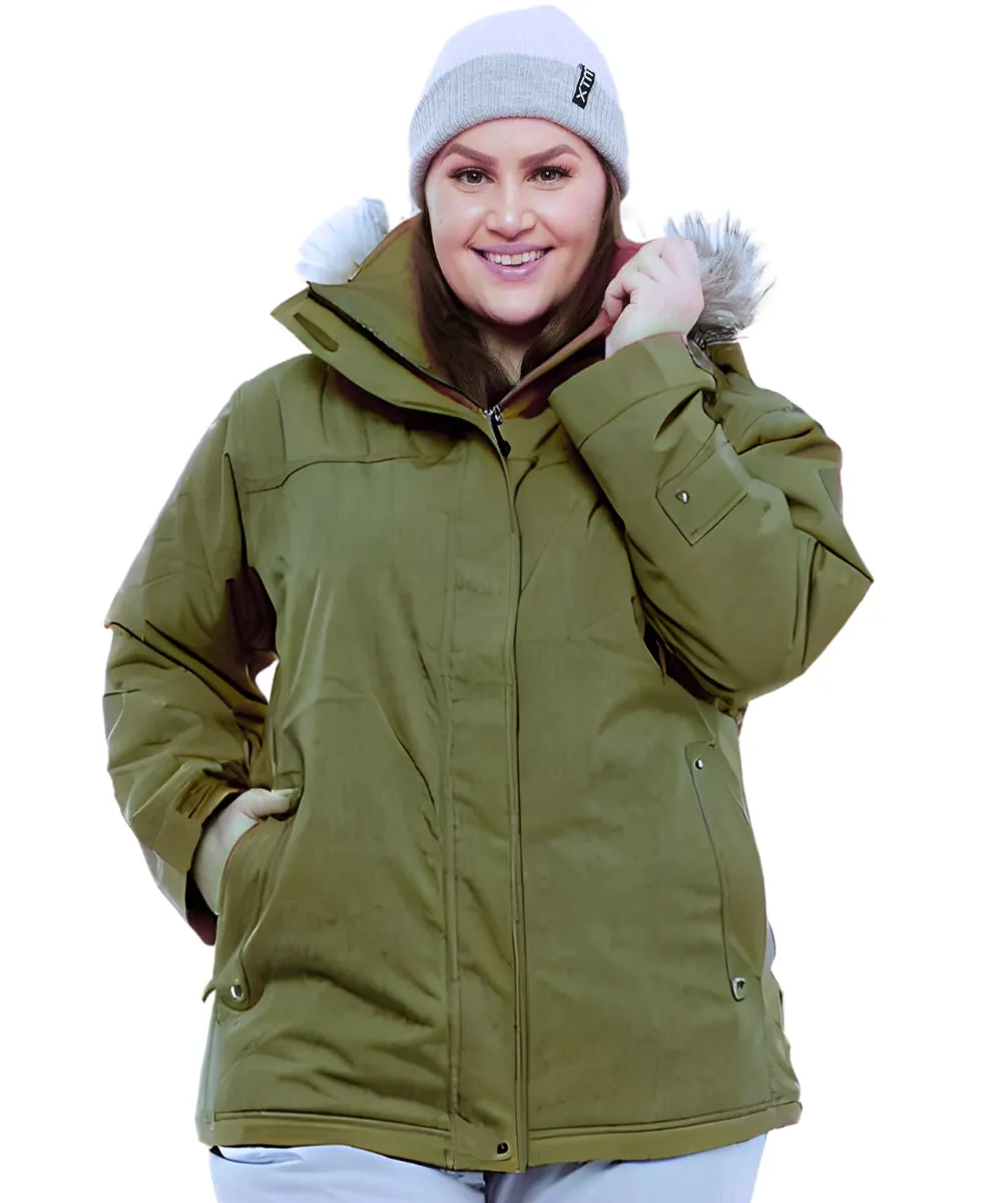 CLEARANCE - Cartel Brooklyn Stretch Ski Jacket Army Sizes 20 & 28