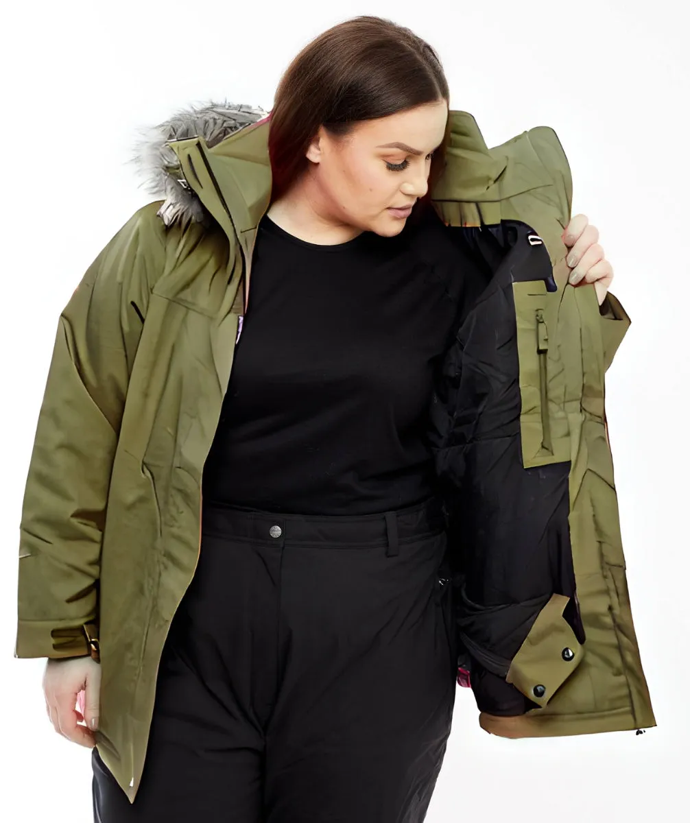 CLEARANCE - Cartel Brooklyn Stretch Ski Jacket Army Sizes 20 & 28
