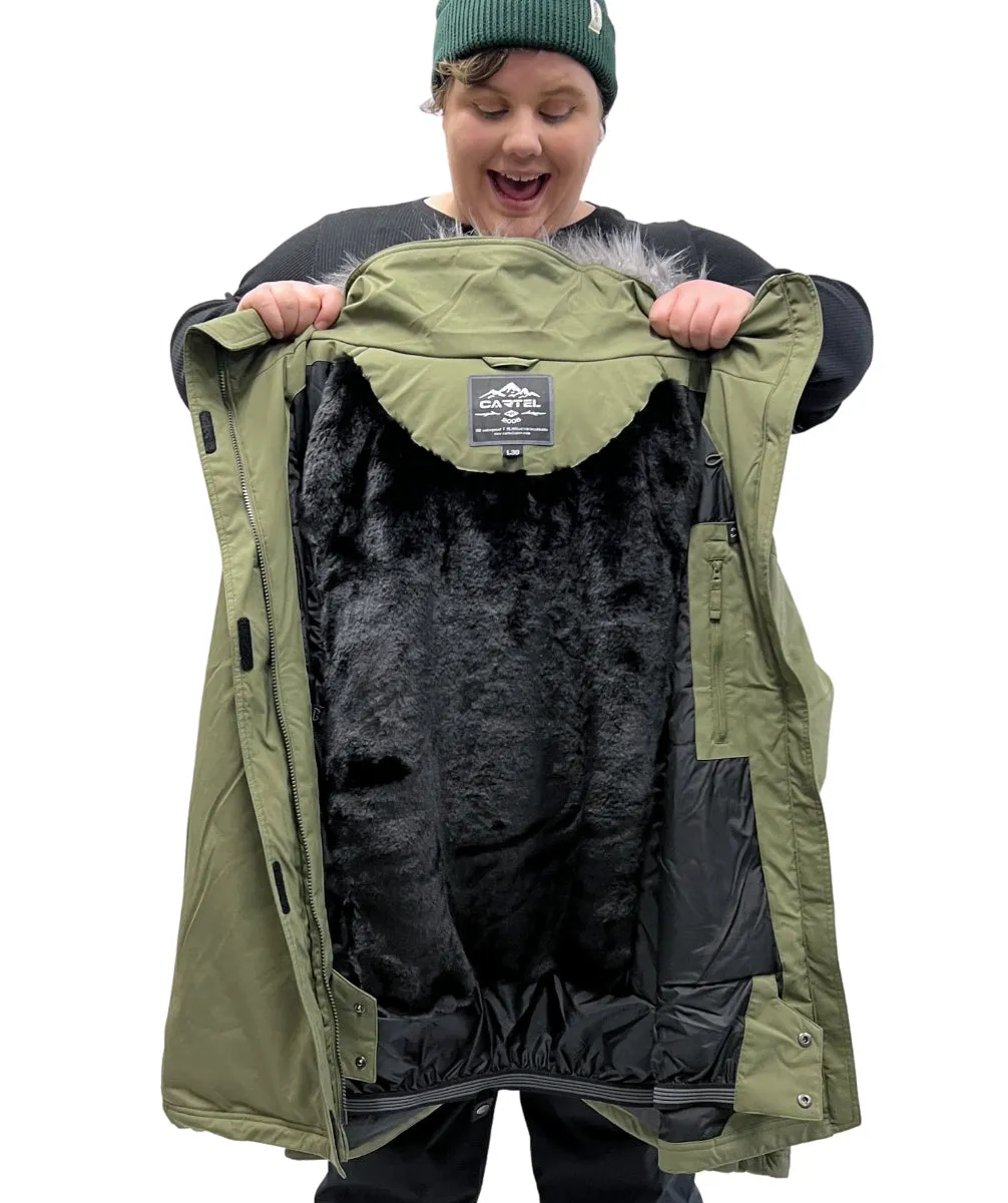 CLEARANCE - Cartel Brooklyn Stretch Ski Jacket Army Sizes 20 & 28
