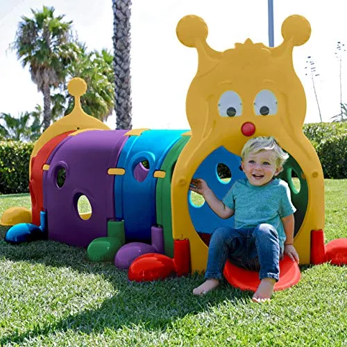 ECR4Kids ELR-035 GUS Climb-N-Crawl Caterpillar Tunnel, Indoor and Outdoor Fun Kids’ Play Structure, Expandable with Other Sets, Certified and Safe, Ready to Assemble, 7 Feet Long