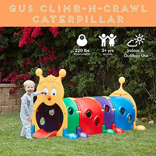 ECR4Kids ELR-035 GUS Climb-N-Crawl Caterpillar Tunnel, Indoor and Outdoor Fun Kids’ Play Structure, Expandable with Other Sets, Certified and Safe, Ready to Assemble, 7 Feet Long