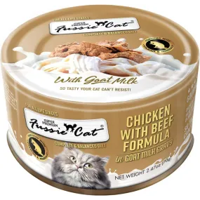 Fussie Cat Super Premium Chicken with Beef in Goats Milk Wet Cat Food, 2.47-oz