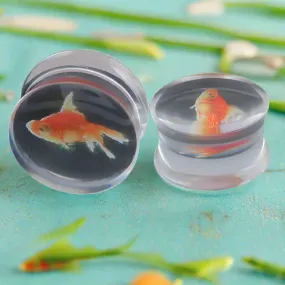 Gold Fish Liquid Acrylic Ear Gauges