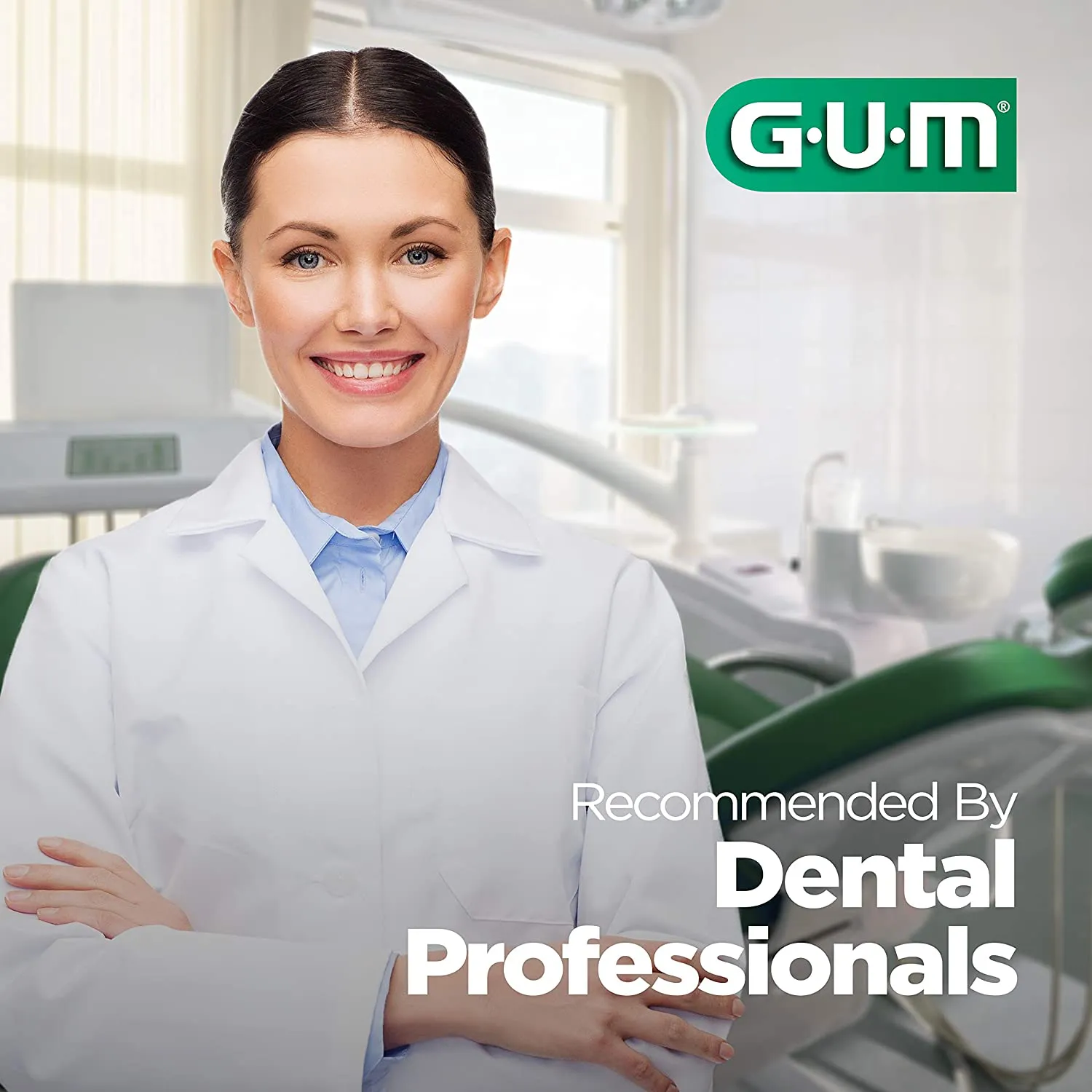 GUM - 888DF Advanced Care Flossers, Fresh Mint Dental String Floss Picks, Vitamin E & Fluoride, 90 Count