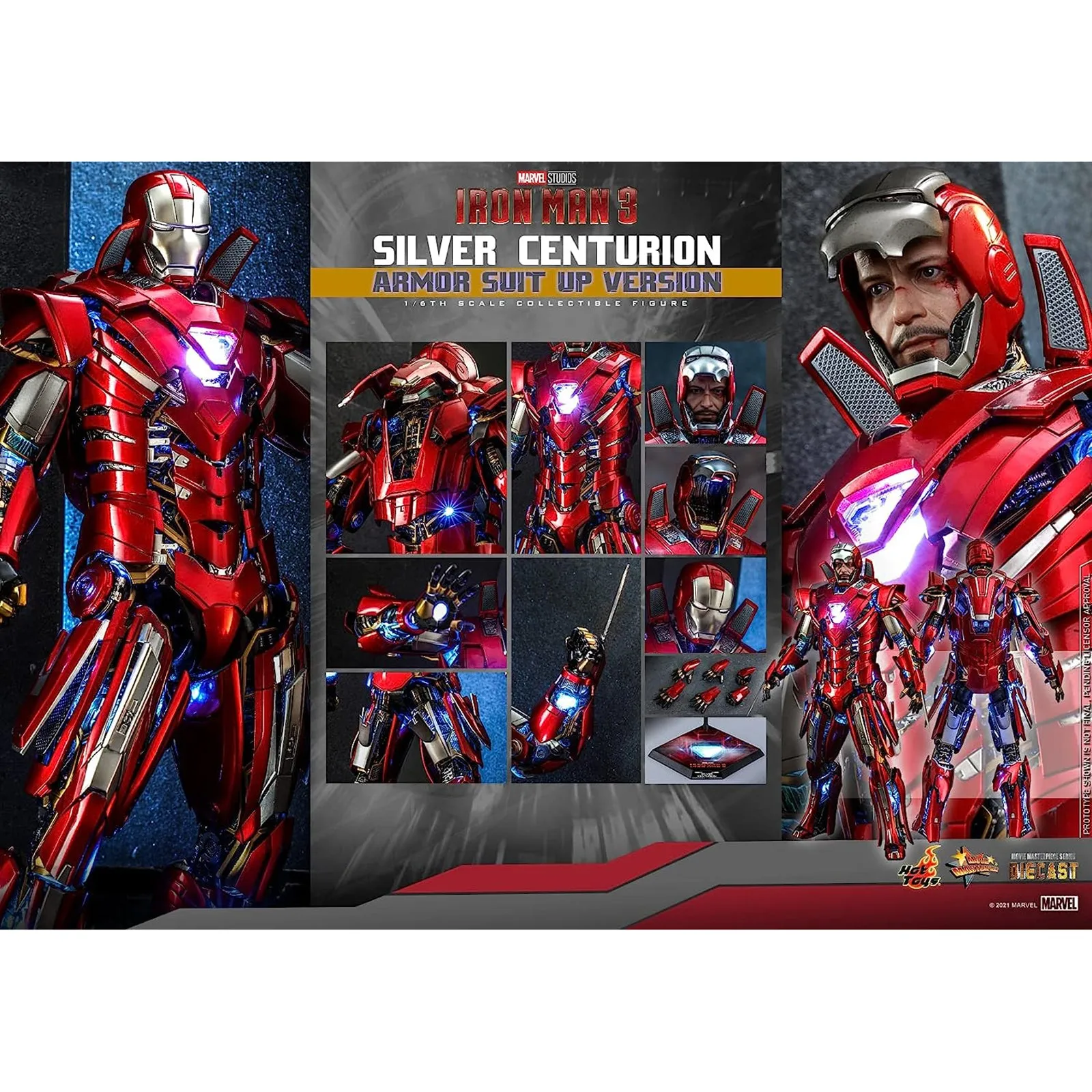 Hoy Toys Marvel Iron Man 3 Silver Centurion Sixth Scale Figure