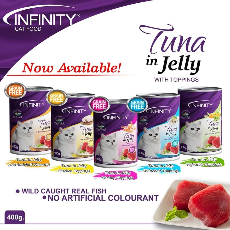 Infinity Cat Pate/Jelly Wet Food in 400g Can for Adult/Kitten