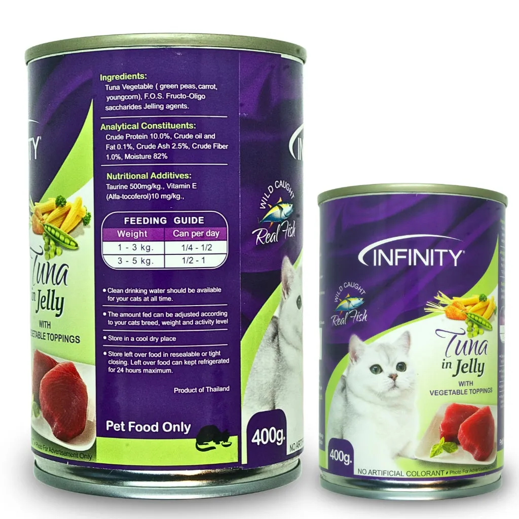 Infinity Cat Pate/Jelly Wet Food in 400g Can for Adult/Kitten