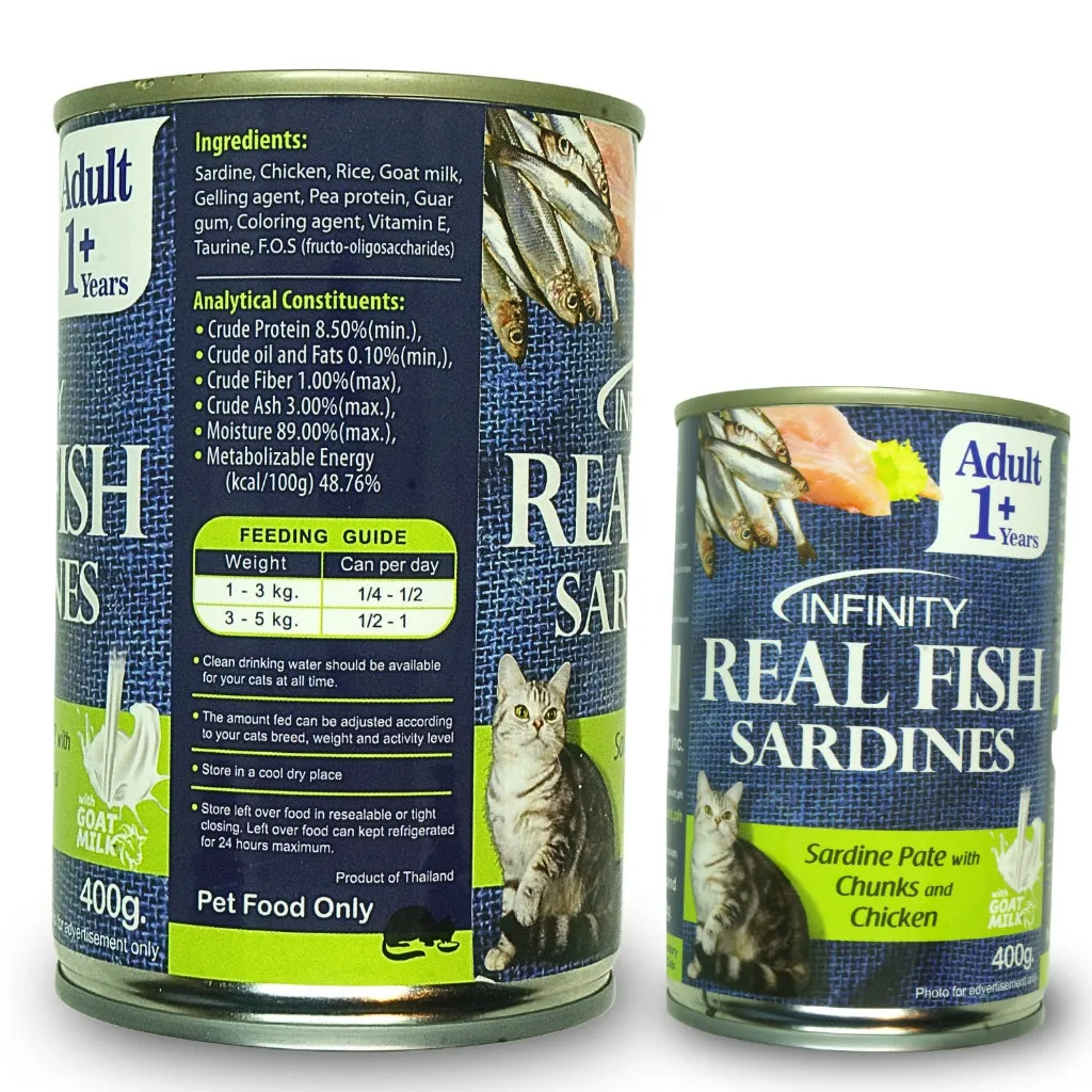 Infinity Cat Pate/Jelly Wet Food in 400g Can for Adult/Kitten