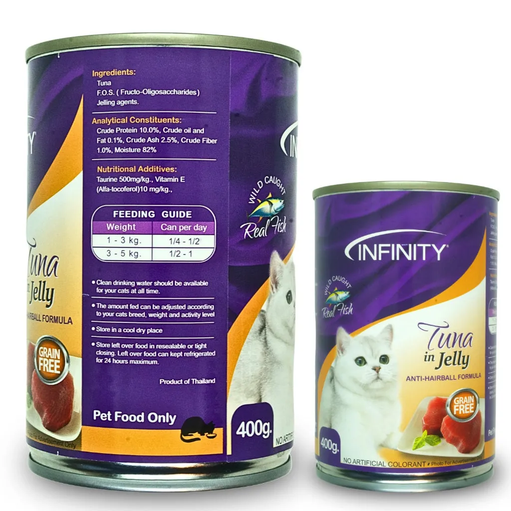 Infinity Cat Pate/Jelly Wet Food in 400g Can for Adult/Kitten