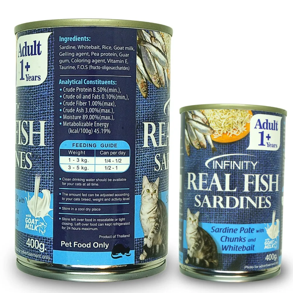 Infinity Cat Pate/Jelly Wet Food in 400g Can for Adult/Kitten