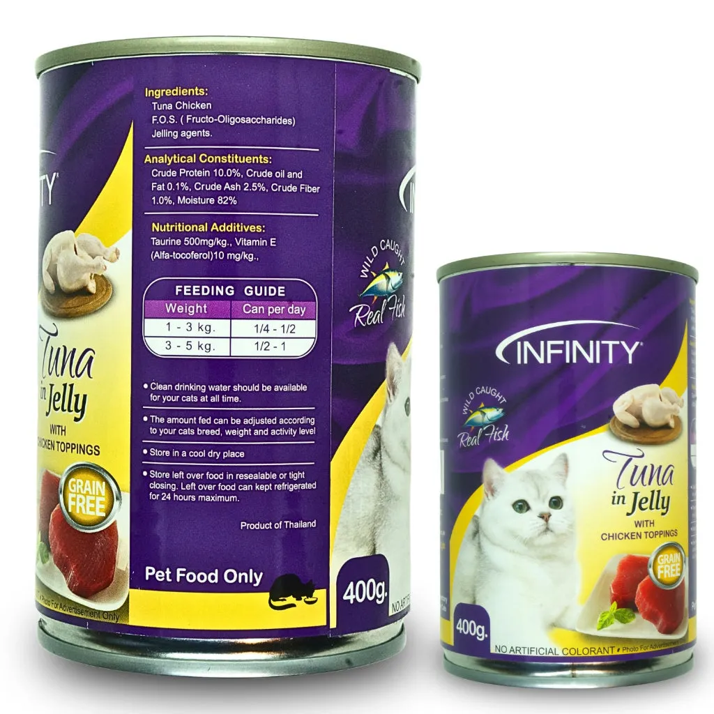 Infinity Cat Pate/Jelly Wet Food in 400g Can for Adult/Kitten