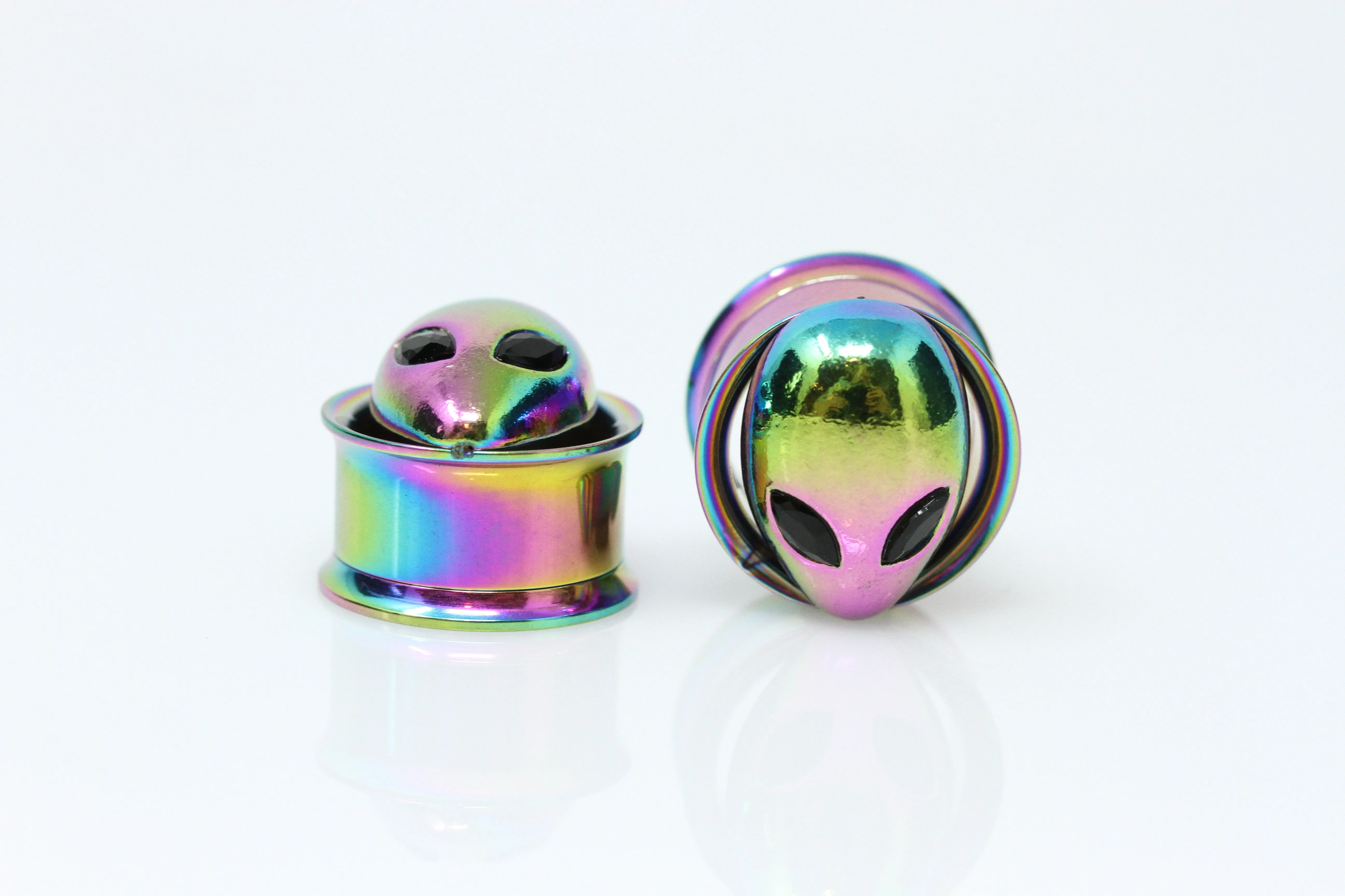 Iridescent Alien Tunnel - Screw on (Pair) - PSS147
