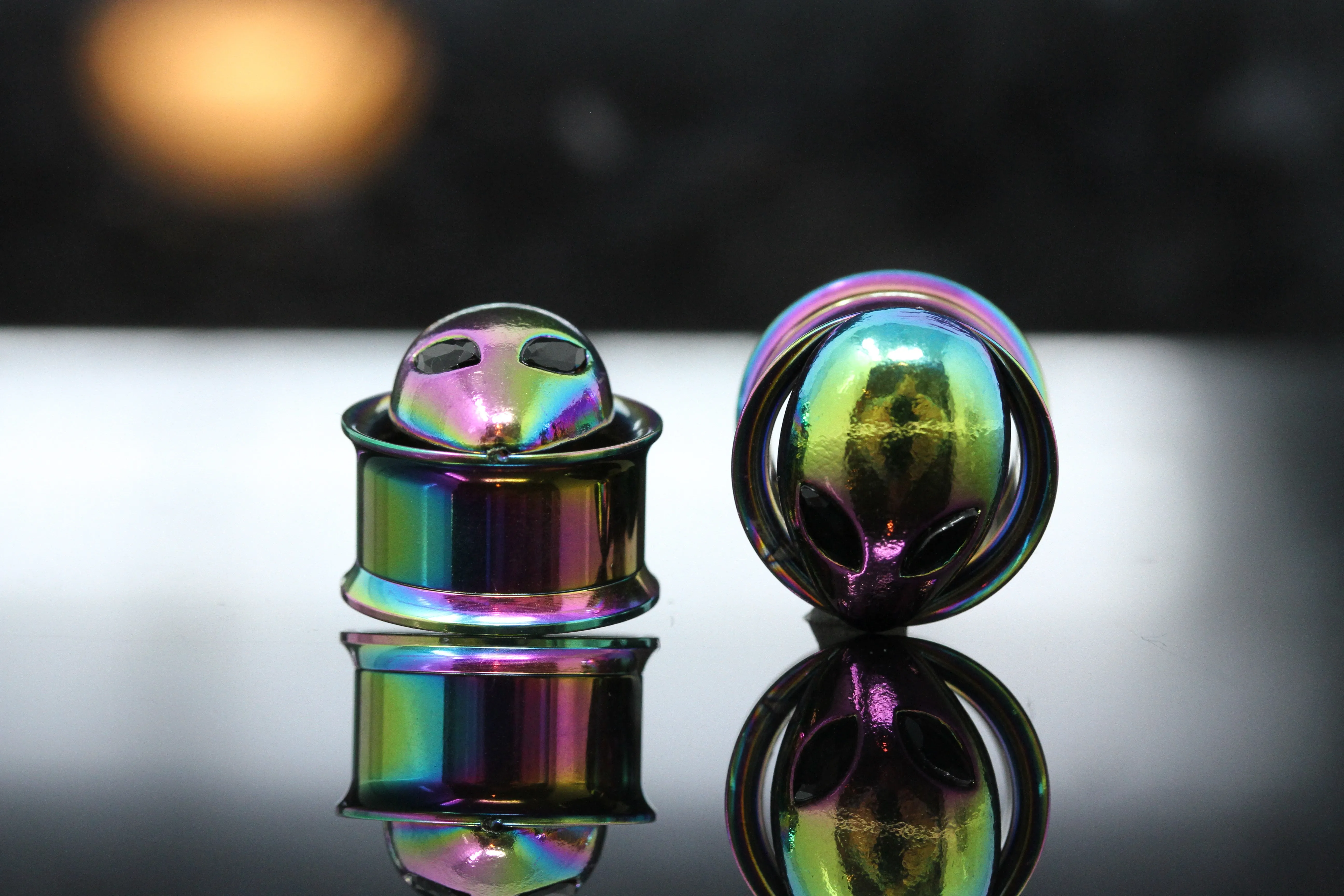 Iridescent Alien Tunnel - Screw on (Pair) - PSS147