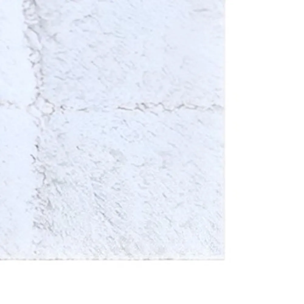 Knightsbridge Summer Tile 220 GSF Non Skid Back Bath Rug 20 x 30 - White