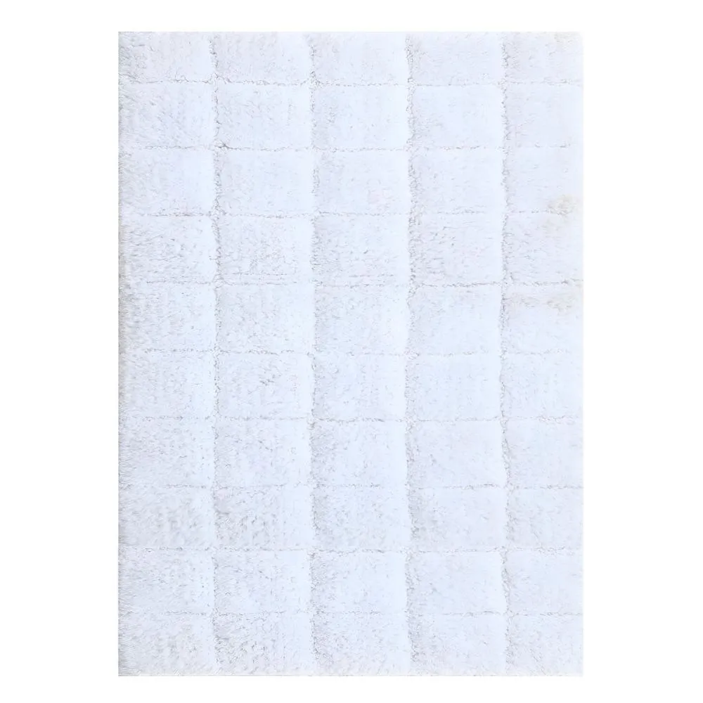 Knightsbridge Summer Tile 220 GSF Non Skid Back Bath Rug 20 x 30 - White