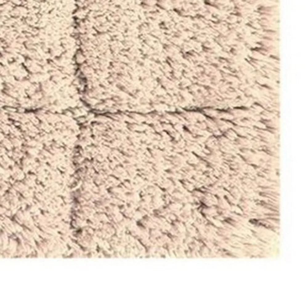 Knightsbridge Summer Tile 220 GSF Non Skid Back Bath Rug 21 x 34 - Natural