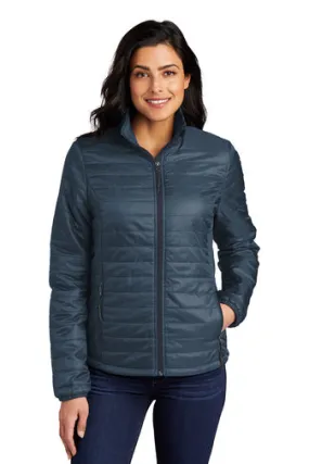 Ladies Port Authority Puffy Packable Jacket - Regatta Blue