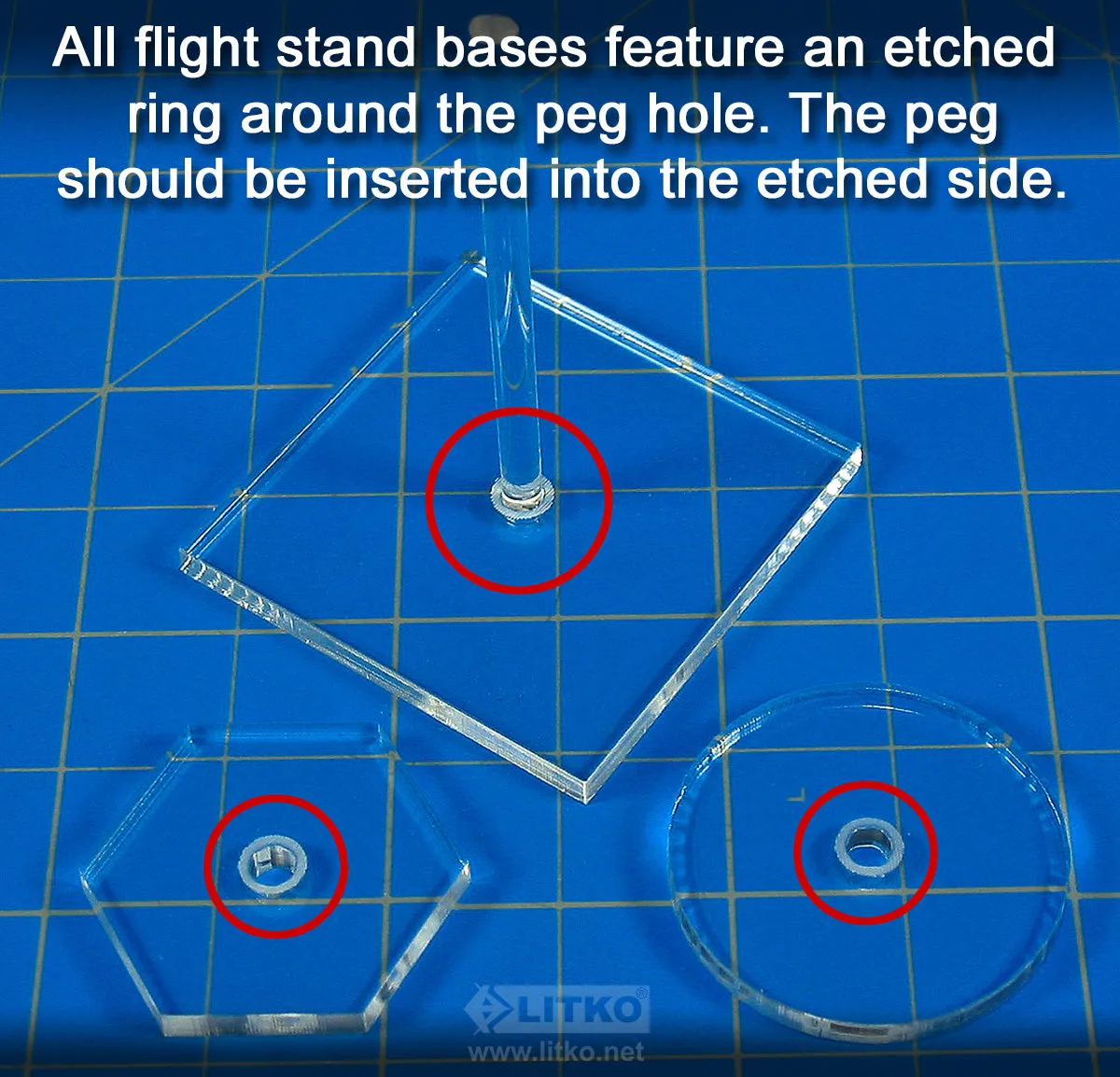 LITKO 1-inch Hex Flight Bases Compatible with Starfire (10)