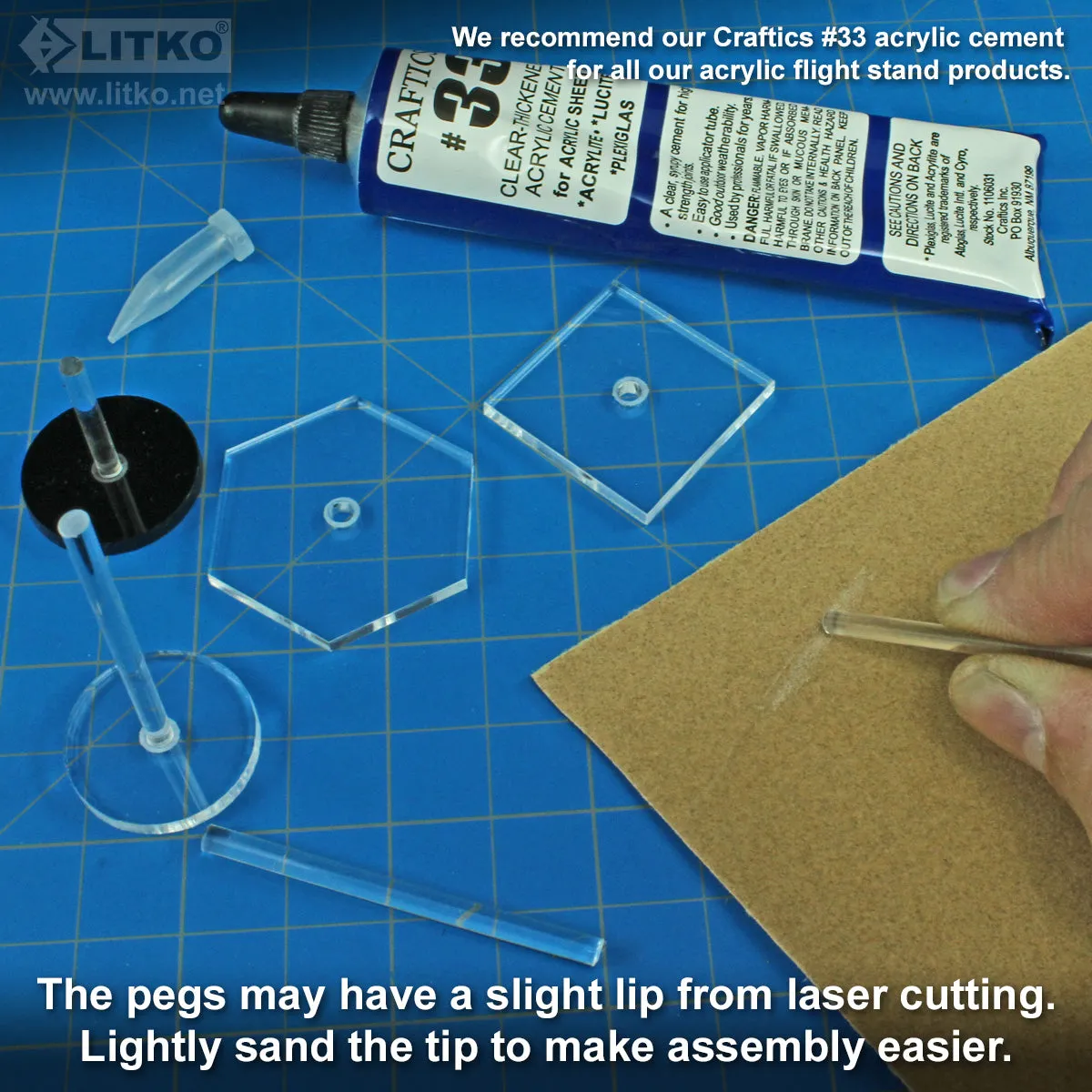 LITKO 1-inch Hex Flight Bases Compatible with Starfire (10)