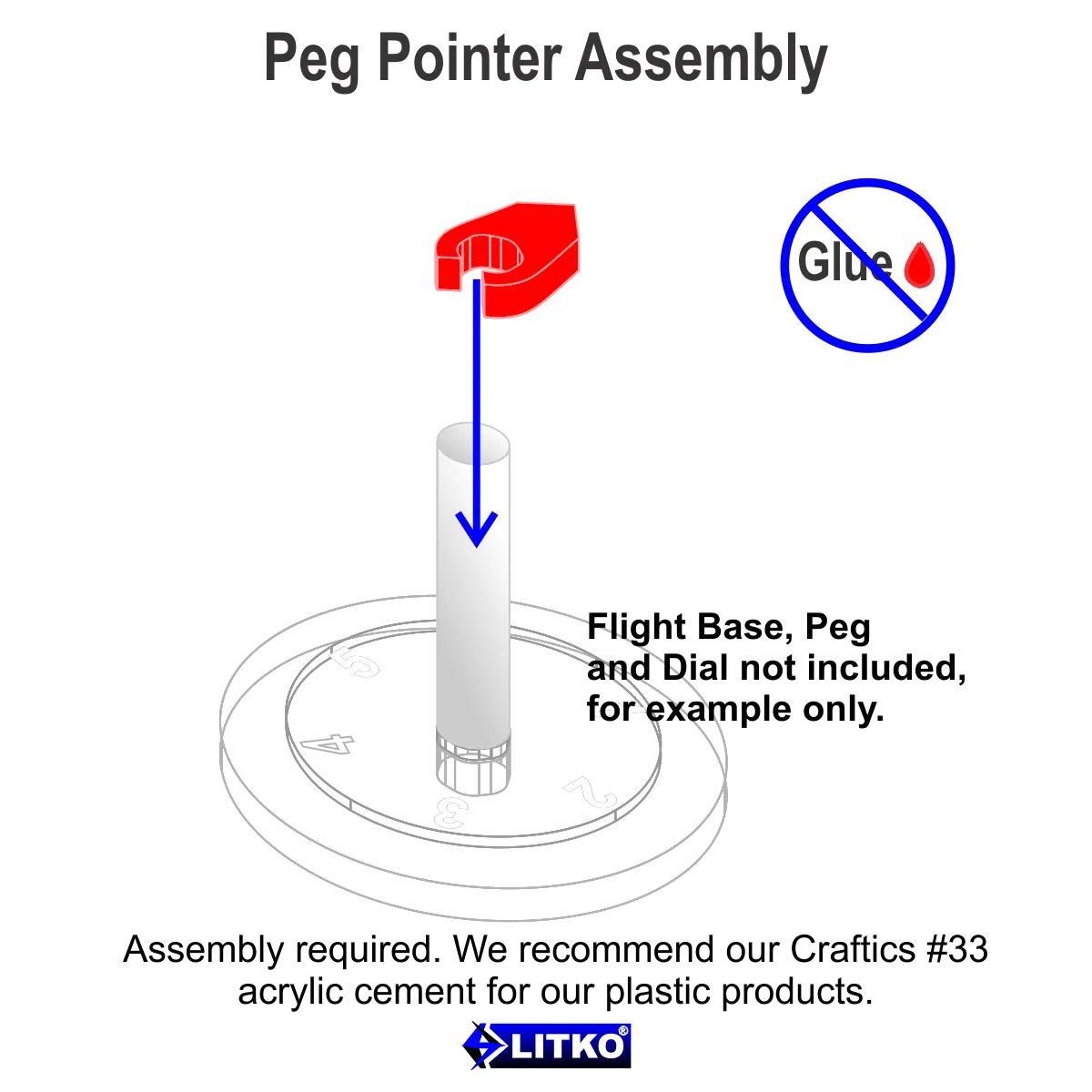 LITKO Heavy Duty Peg Pointers, Red (5)