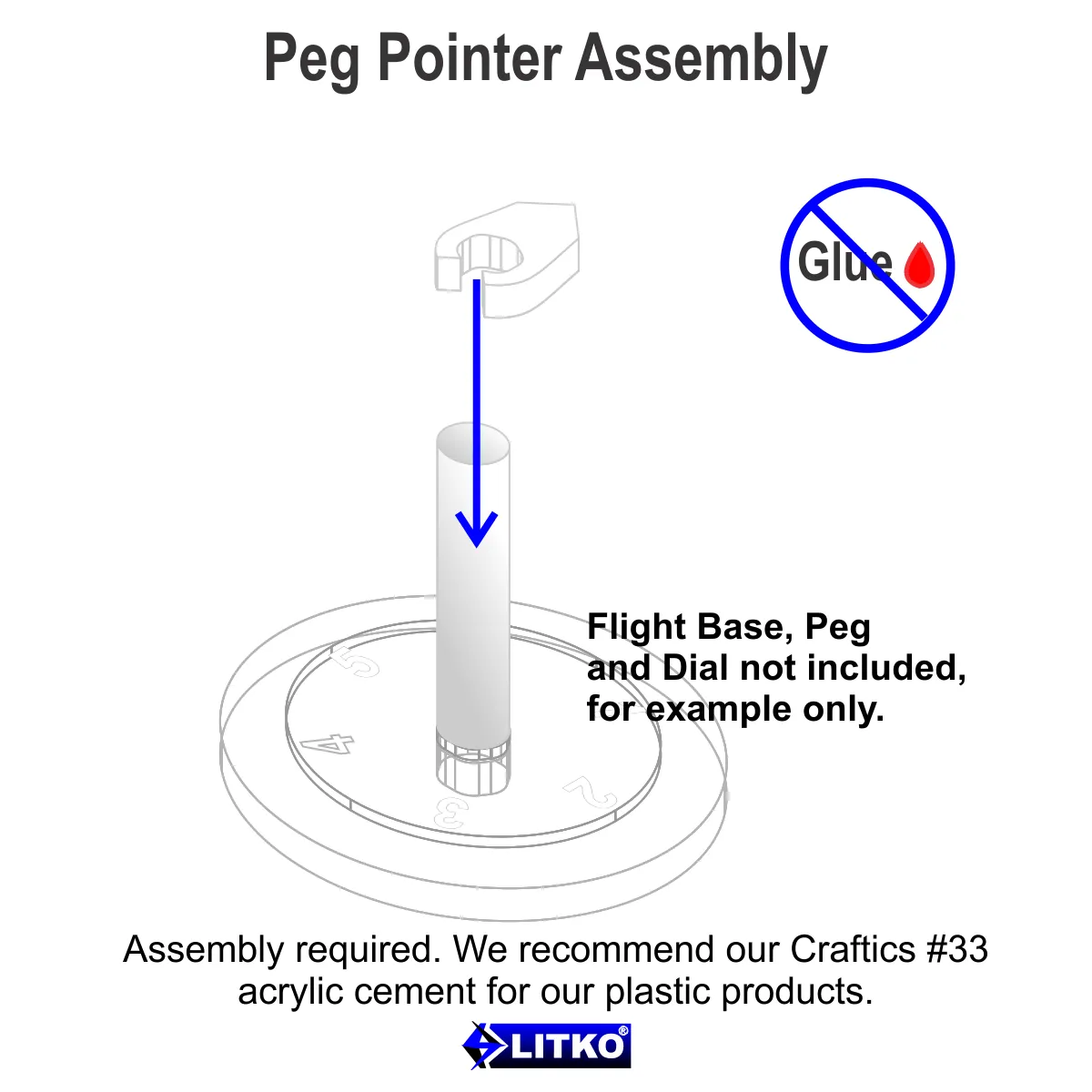 LITKO Heavy Duty Peg Pointers, White (5)
