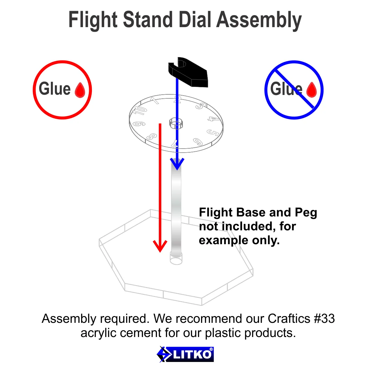 LITKO Standard Flight Stand Dials 1-10 with Pointers (10)