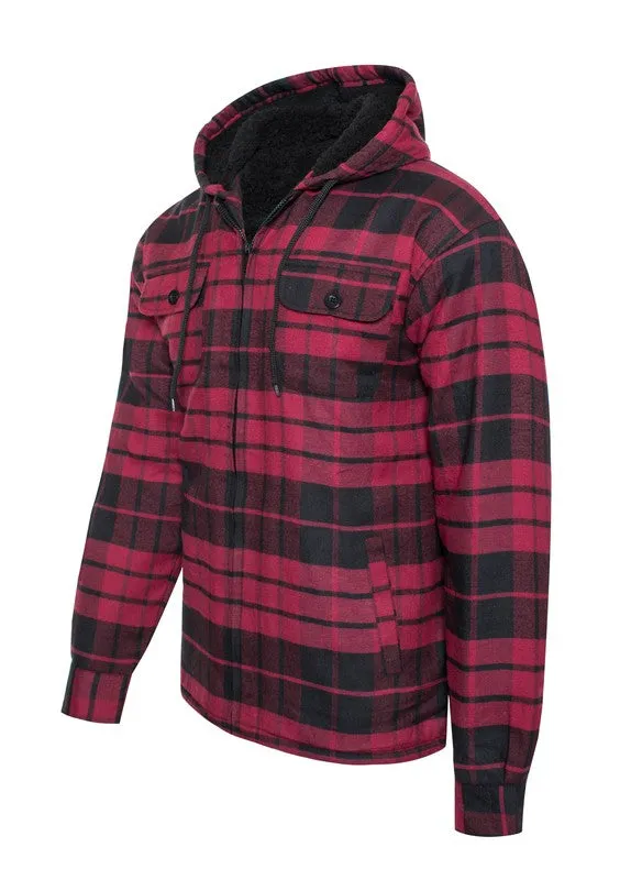 Men's Black Flannel Sherpa Lining Jacket